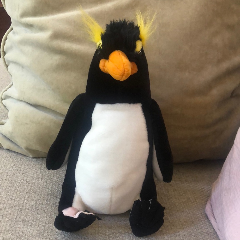K & M Plush Penguin 12” Tall EUC 2005 Toy Stuffed Animal Soft